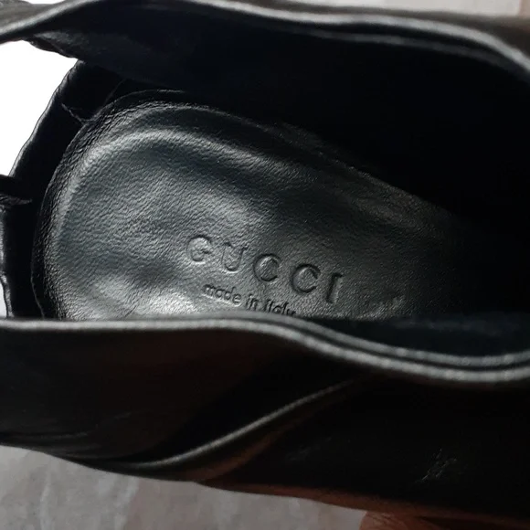 Gucci Black Leather Ankle Tie Booties 8 - Picture 11 of 15